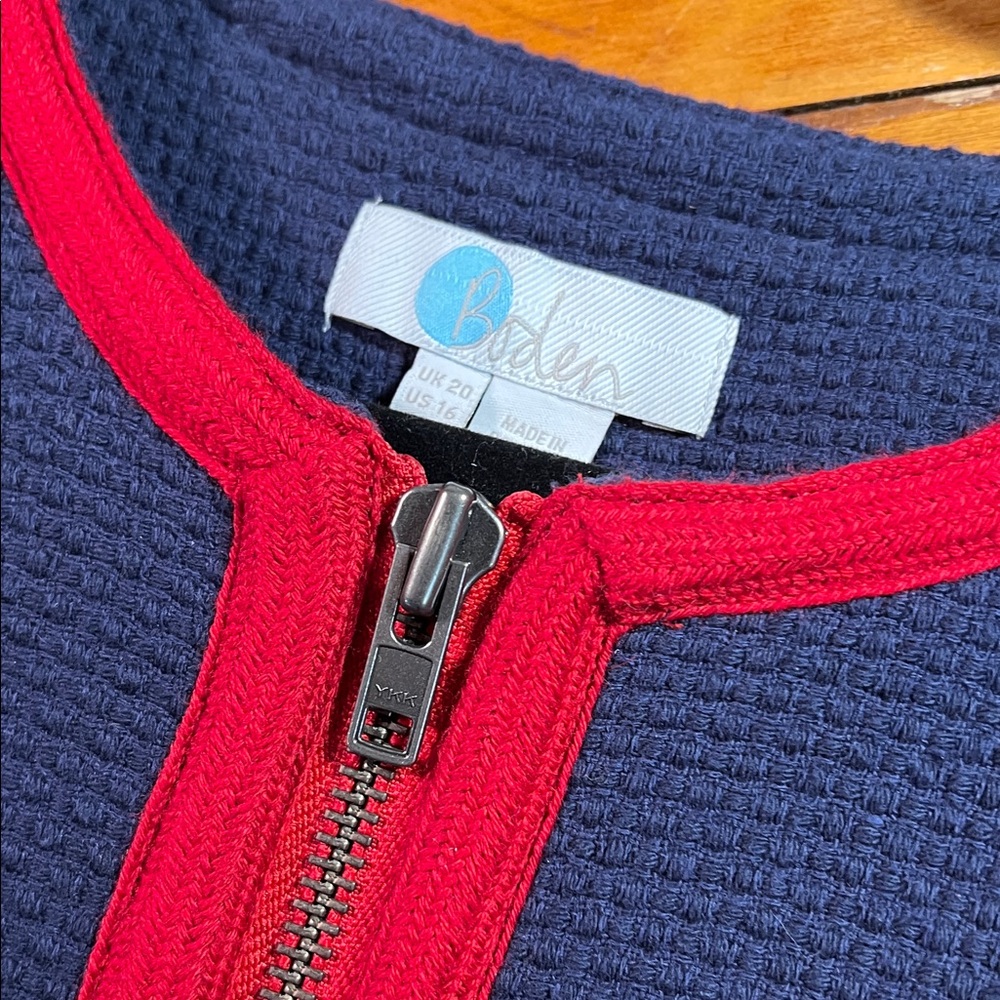 Boden Knit Navy Dress/Jacket with Red Trim ❤️💙 - Picture 8 of 8